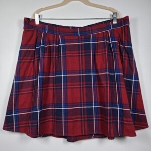 NEW Old Navy Red Blue Plaid Cotton Academia School Girl Mini Skirt Plus Size 2X